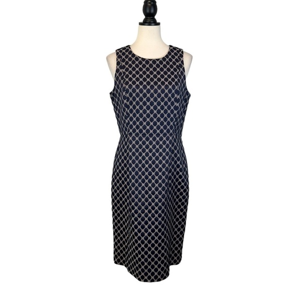 Banana Republic Sleeveless Dress Navy Blue Sheath Knee Length Size 8 B33#46 - Picture 1 of 14